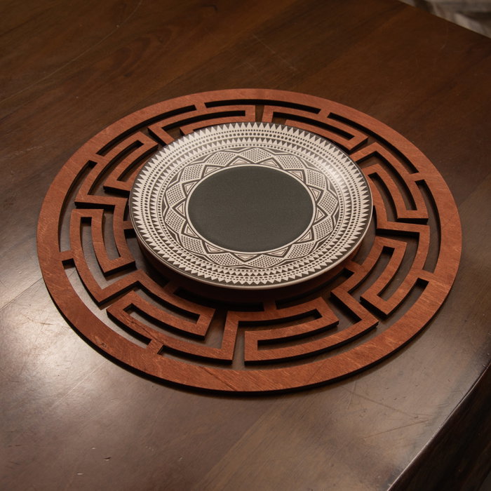 Hermia Labyrinth - Rose Juego de 4 Salvamanteles de Madera Rosa